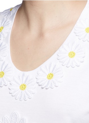细节 - 点击放大 - DOLCE & GABBANA - 花卉拼贴纯棉T恤
