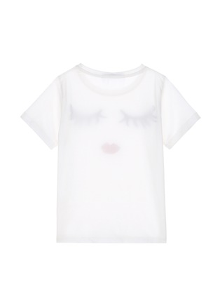 模特示范图 - 点击放大 - ALICE + OLIVIA - Stace Wink Face图案儿童款纯棉T恤