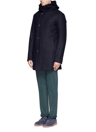 正面 -点击放大 - ARMANI COLLEZIONI - 混羊毛长款连帽外套