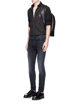 模特儿示范图 - 点击放大 - NEIL BARRETT - 放射状闪电图案纯棉衬衫