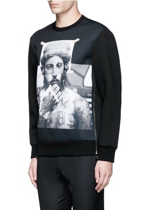 正面 -点击放大 - NEIL BARRETT - 雕塑拼接人像印花拉链卫衣