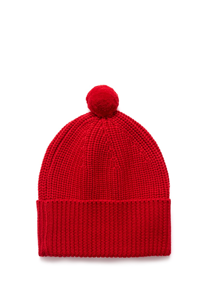 雪花珠片毛线帽