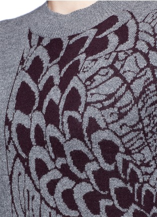 细节 - 点击放大 - DRIES VAN NOTEN - 孔雀图案羊绒混羊毛针织衫