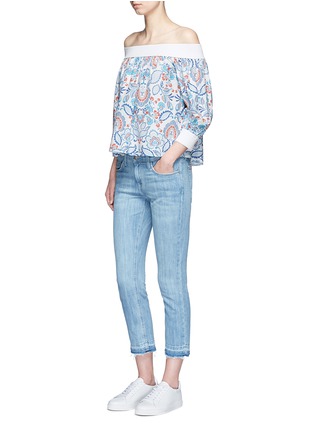 模特儿示范图 - 点击放大 - NICHOLAS - 花卉图案褶裥露肩上衣