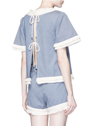 背面 - 点击放大 - NICHOLAS - 编织流苏条纹纯棉上衣