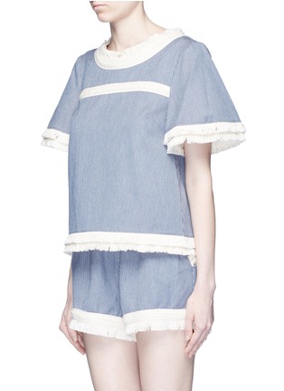 正面 -点击放大 - NICHOLAS - 编织流苏条纹纯棉上衣