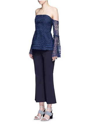 模特示范图 - 点击放大 - NICHOLAS - 抹胸花卉蕾丝上衣