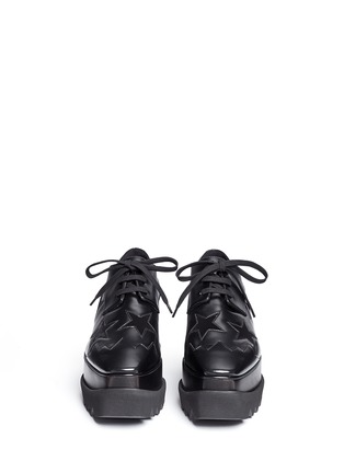 正面 - 点击放大 - STELLA MCCARTNEY - ELYSE绒面星星装饰坡跟系带鞋