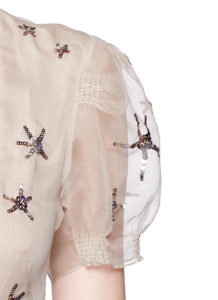 细节 - 点击放大 - VALENTINO GARAVANI - 海星珠片装饰欧根纱曳地长裙