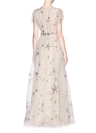 背面 - 点击放大 - VALENTINO GARAVANI - 海星珠片装饰欧根纱曳地长裙