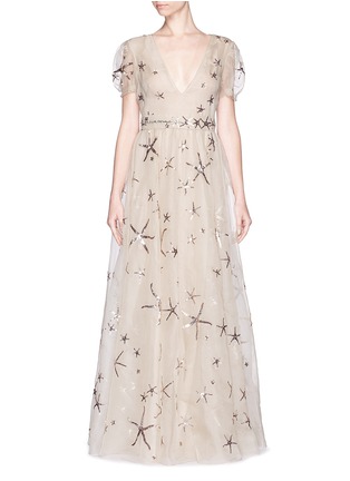 首图 - 点击放大 - VALENTINO GARAVANI - 海星珠片装饰欧根纱曳地长裙