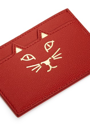细节 - 点击放大 - CHARLOTTE OLYMPIA - 'Feline' cat face leather card holder