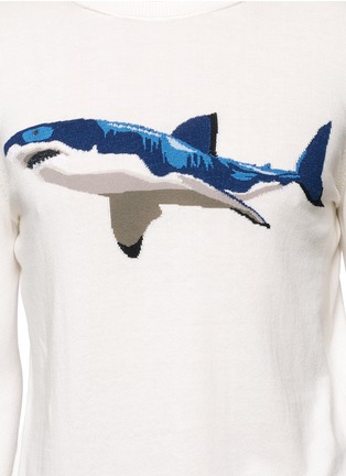 细节 - 点击放大 - MONCLER - 鲨鱼图案纯棉针织衫