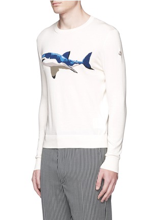 正面 - 点击放大 - MONCLER - 鲨鱼图案纯棉针织衫
