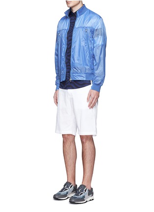 模特儿示范图 - 点击放大 - MONCLER - FARES条纹图案透视外套