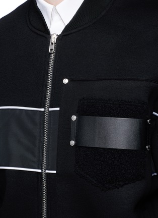 细节 - 点击放大 - GIVENCHY - 拼贴装饰单色棒球夹克