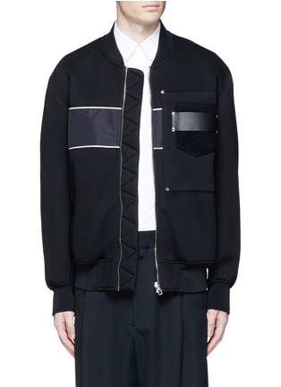 首图 - 点击放大 - GIVENCHY - 拼贴装饰单色棒球夹克