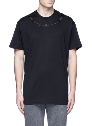 首图 - 点击放大 - GIVENCHY - 铁丝网条刺绣纯棉T恤