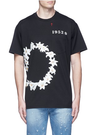 首图 - 点击放大 - GIVENCHY - 花圈数字图案纯棉T恤