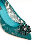 细节 - 点击放大 - DOLCE & GABBANA - 施华洛世奇仿水晶装饰蕾丝中跟鞋