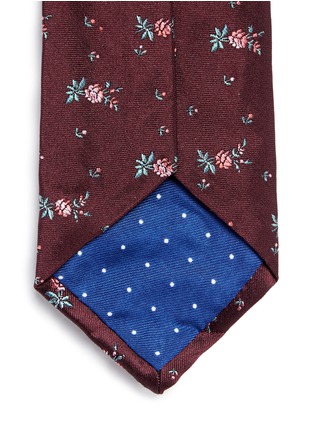 细节 - 点击放大 - PAUL SMITH - 花卉刺绣真丝领带