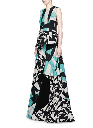 模特儿示范图 - 点击放大 - ROKSANDA - 褶皱蝴蝶结装饰几何图案上衣