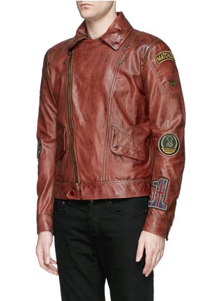 'Mick' burnished leather blouson jacket