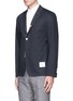 正面 -点击放大 - THOM BROWNE - 罗缎拼贴纯棉西服外套