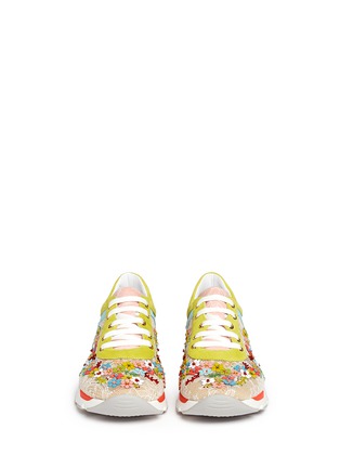 正面 - 点击放大 - RENÉ CAOVILLA - Floral bead embroidery lace sneakers