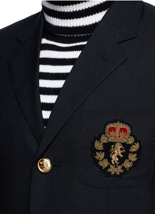细节 - 点击放大 - SAINT LAURENT - 徽章拼贴羊毛西服外套