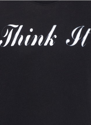 细节 - 点击放大 - SAINT LAURENT - Think It标语印花纯棉T恤