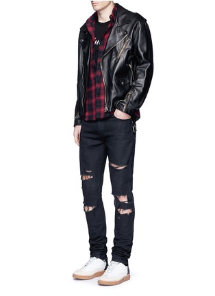 模特儿示范图 - 点击放大 - SAINT LAURENT - Think It标语印花纯棉T恤