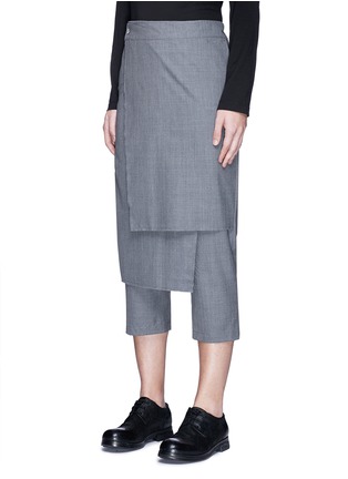 正面 -点击放大 - BY WALID - 叠搭式布块拼接羊毛八分裤