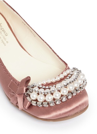 细节 - 点击放大 - PEDRO GARCÍA - Gabble仿水晶珍珠装饰缎面平底鞋