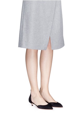 模特示范图 - 点击放大 - FRANCESCO RUSSO - 绒面真皮尖头高跟鞋