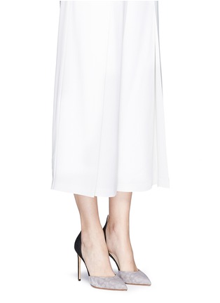 模特示范图 - 点击放大 - FRANCESCO RUSSO - 拼色拼皮高跟鞋