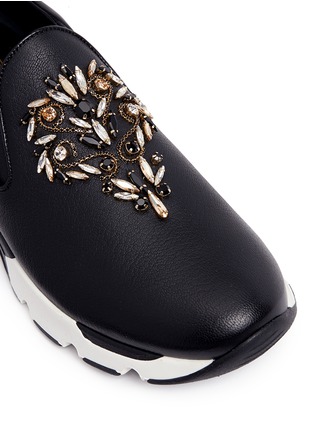 细节 - 点击放大 - RENÉ CAOVILLA - 皮革拼接仿水晶球鞋