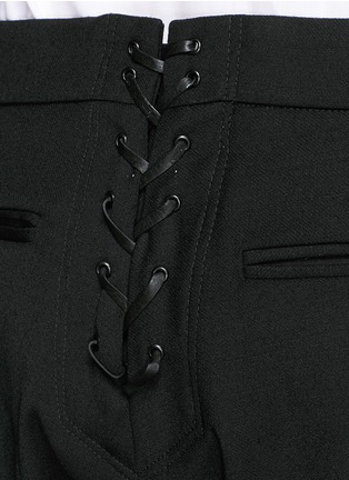 细节 - 点击放大 - PREEN BY THORNTON BREGAZZI - TERRY系带装饰混羊毛九分裤