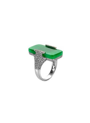 模特儿示范图 - 点击放大 - SAMUEL KUNG - Diamond jade 18k gold ring
