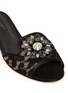 细节 - 点击放大 - DOLCE & GABBANA - 施华洛世奇仿水晶装饰蕾丝平底凉拖
