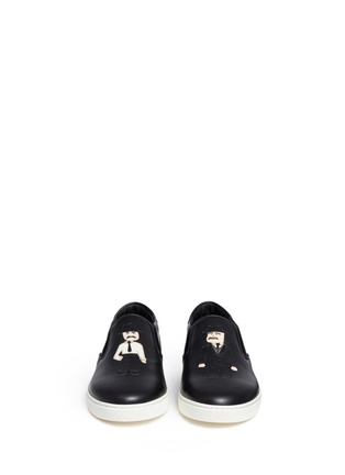 正面 -点击放大 - DOLCE & GABBANA - London拼贴缀饰牛皮厚底便鞋