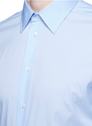 细节 - 点击放大 - ARMANI COLLEZIONI - 单色混棉府绸衬衫