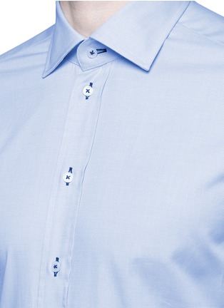 细节 - 点击放大 - ARMANI COLLEZIONI - 花纹纯棉衬衫