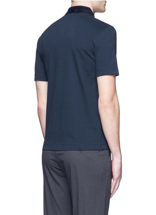 背面 - 点击放大 - ARMANI COLLEZIONI - 灯芯绒拼接棉质polo衫