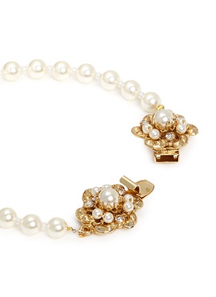 细节 - 点击放大 - MIRIAM HASKELL - 花朵插扣玻璃珍珠手链