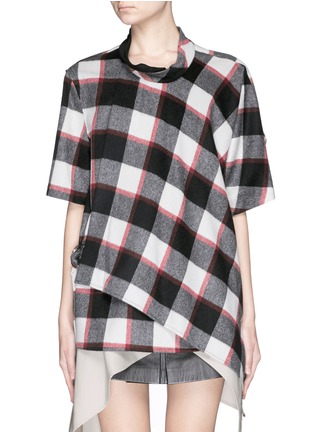 首图 - 点击放大 - 3.1 PHILLIP LIM - 不对称层叠格纹图案上衣
