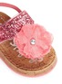 细节 - 点击放大 - LUCKY SOLE - 'Mini Bloom' infant glitter flower appliqué sandals