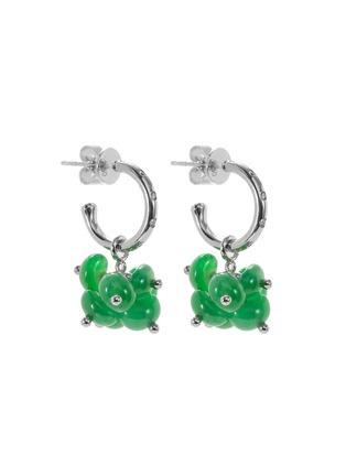 模特儿示范图 - 点击放大 - SAMUEL KUNG - Diamond jade cluster drop earrings