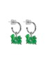 模特儿示范图 - 点击放大 - SAMUEL KUNG - Diamond jade cluster drop earrings