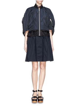 - SACAI - 薄纱网眼拼贴短外套